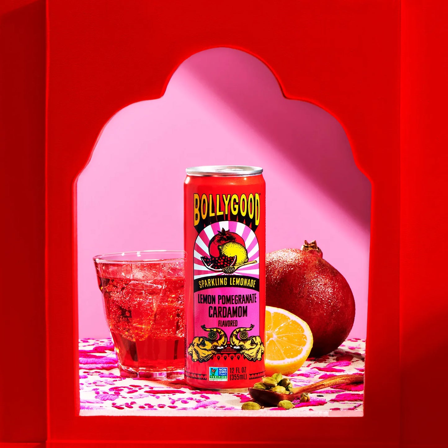 Bollygood Lemon Pomegranate Cardamom with Ingredients