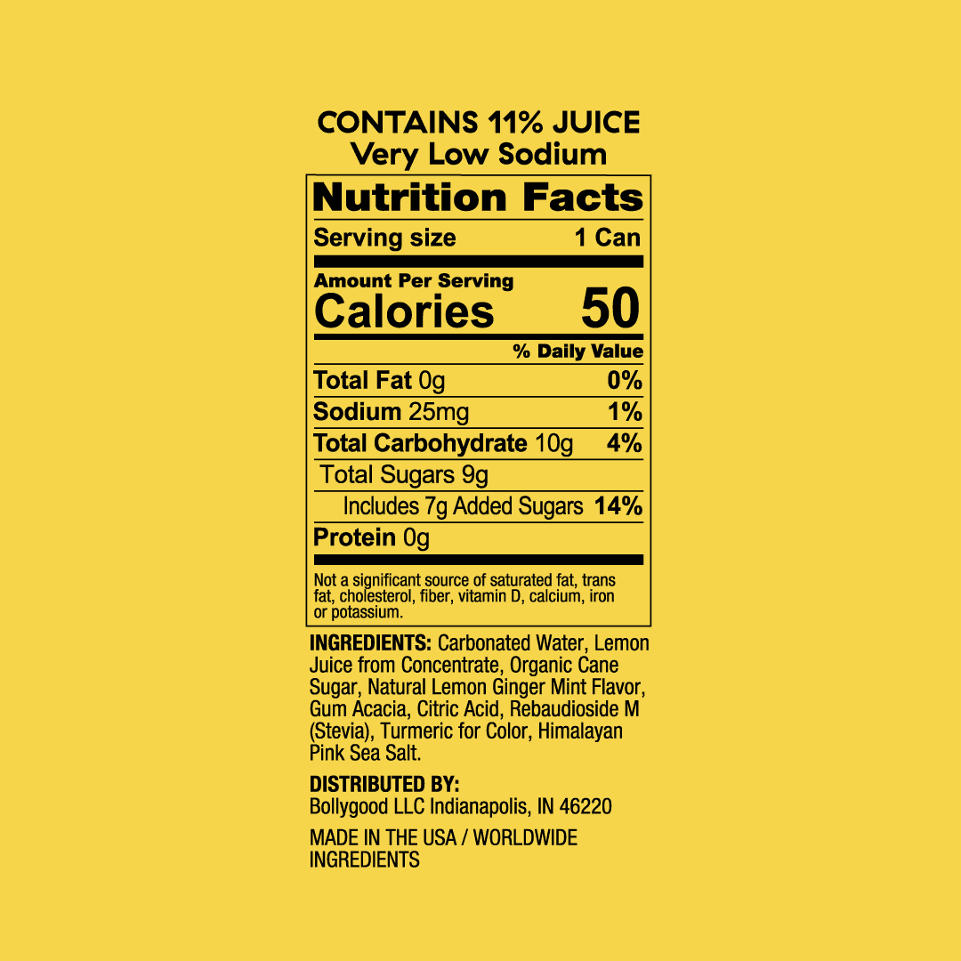 Lemon Ginger Mint Nutrition Facts